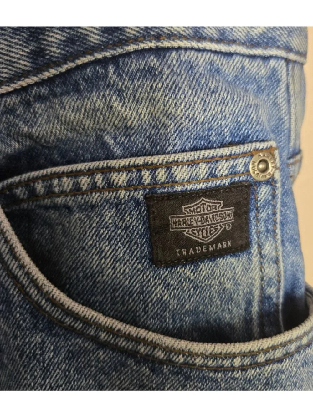 Harley Davidson Stonewashed Denim Jeans Classic Style 99100 Heavyweight Protect